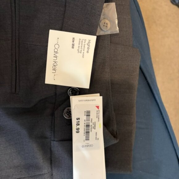 solid gray Calvin Klein slacks - Picture 2 of 2